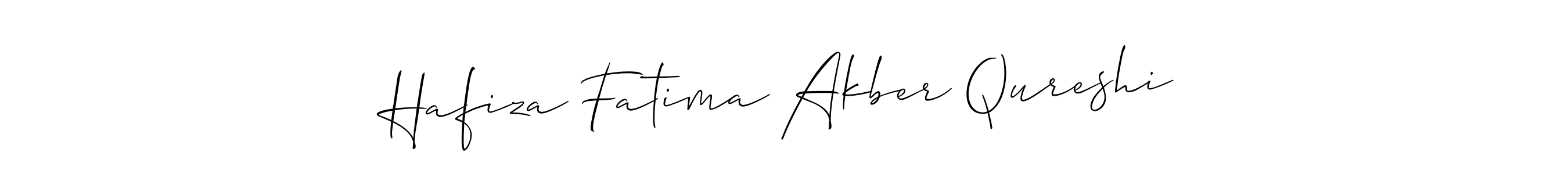 How to make Hafiza Fatima Akber Qureshi name signature. Use Allison_Script style for creating short signs online. This is the latest handwritten sign. Hafiza Fatima Akber Qureshi signature style 2 images and pictures png