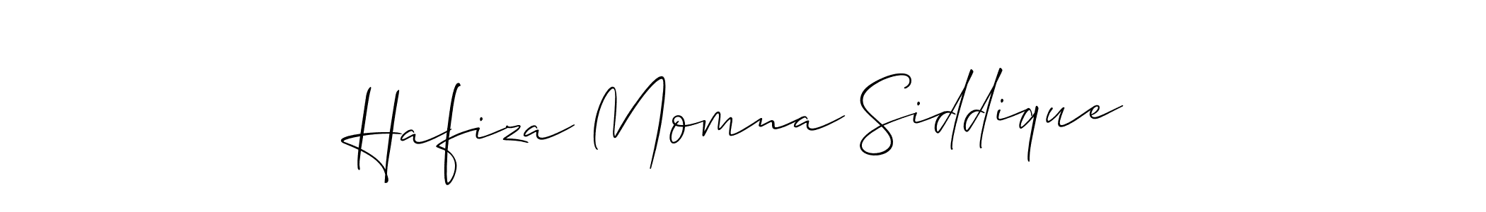 How to make Hafiza Momna Siddique signature? Allison_Script is a professional autograph style. Create handwritten signature for Hafiza Momna Siddique name. Hafiza Momna Siddique signature style 2 images and pictures png