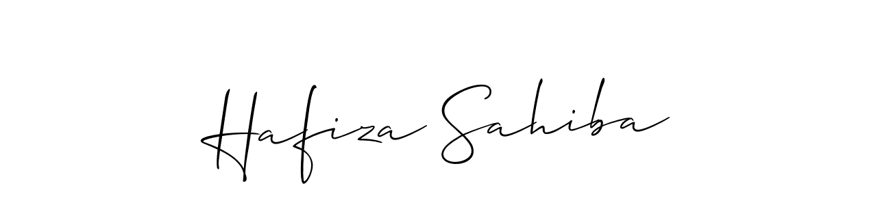 How to make Hafiza Sahiba name signature. Use Allison_Script style for creating short signs online. This is the latest handwritten sign. Hafiza Sahiba signature style 2 images and pictures png