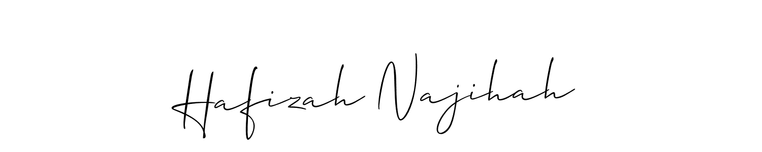 Design your own signature with our free online signature maker. With this signature software, you can create a handwritten (Allison_Script) signature for name Hafizah Najihah. Hafizah Najihah signature style 2 images and pictures png