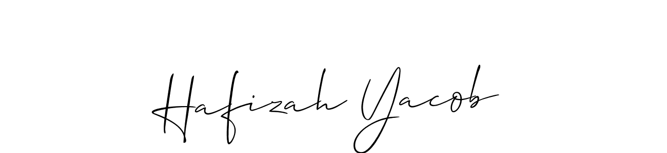 You should practise on your own different ways (Allison_Script) to write your name (Hafizah Yacob) in signature. don't let someone else do it for you. Hafizah Yacob signature style 2 images and pictures png
