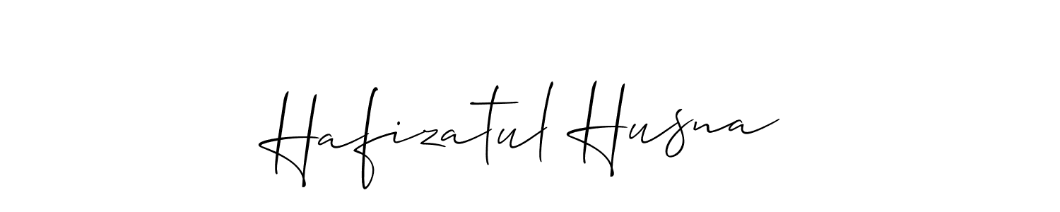 Allison_Script is a professional signature style that is perfect for those who want to add a touch of class to their signature. It is also a great choice for those who want to make their signature more unique. Get Hafizatul Husna name to fancy signature for free. Hafizatul Husna signature style 2 images and pictures png