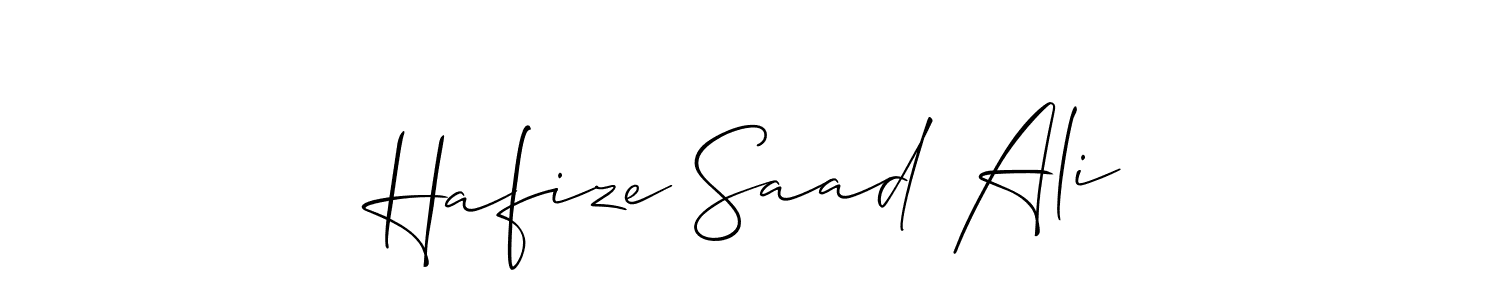 Similarly Allison_Script is the best handwritten signature design. Signature creator online .You can use it as an online autograph creator for name Hafize Saad Ali. Hafize Saad Ali signature style 2 images and pictures png
