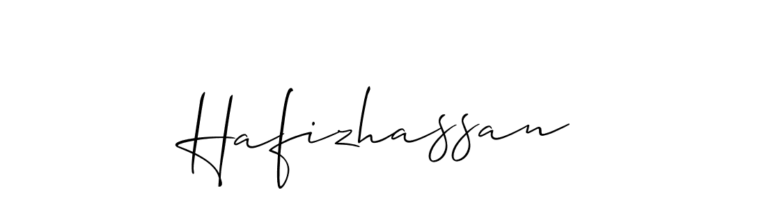 How to make Hafizhassan signature? Allison_Script is a professional autograph style. Create handwritten signature for Hafizhassan name. Hafizhassan signature style 2 images and pictures png