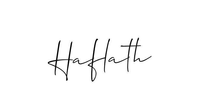 The best way (Allison_Script) to make a short signature is to pick only two or three words in your name. The name Haflath include a total of six letters. For converting this name. Haflath signature style 2 images and pictures png