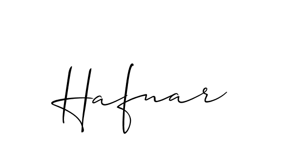 Use a signature maker to create a handwritten signature online. With this signature software, you can design (Allison_Script) your own signature for name Hafnar. Hafnar signature style 2 images and pictures png