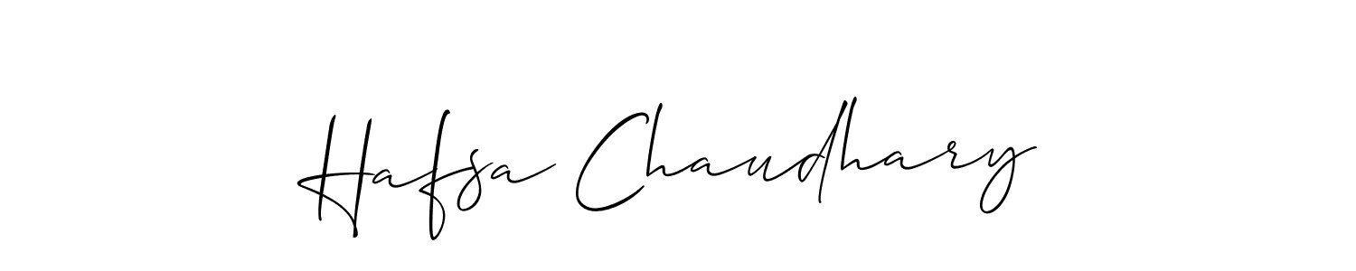 Make a beautiful signature design for name Hafsa Chaudhary. With this signature (Allison_Script) style, you can create a handwritten signature for free. Hafsa Chaudhary signature style 2 images and pictures png