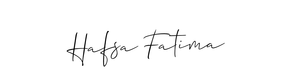 Make a beautiful signature design for name Hafsa Fatima. With this signature (Allison_Script) style, you can create a handwritten signature for free. Hafsa Fatima signature style 2 images and pictures png