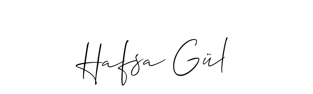 Make a beautiful signature design for name Hafsa Gül. With this signature (Allison_Script) style, you can create a handwritten signature for free. Hafsa Gül signature style 2 images and pictures png