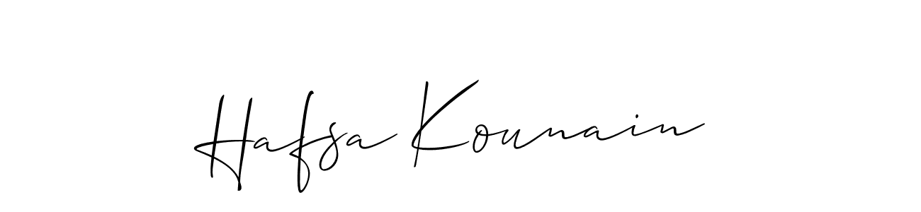 How to make Hafsa Kounain name signature. Use Allison_Script style for creating short signs online. This is the latest handwritten sign. Hafsa Kounain signature style 2 images and pictures png