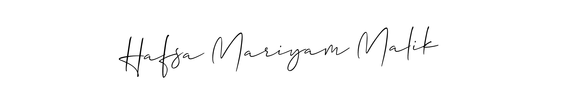 Use a signature maker to create a handwritten signature online. With this signature software, you can design (Allison_Script) your own signature for name Hafsa Mariyam Malik. Hafsa Mariyam Malik signature style 2 images and pictures png
