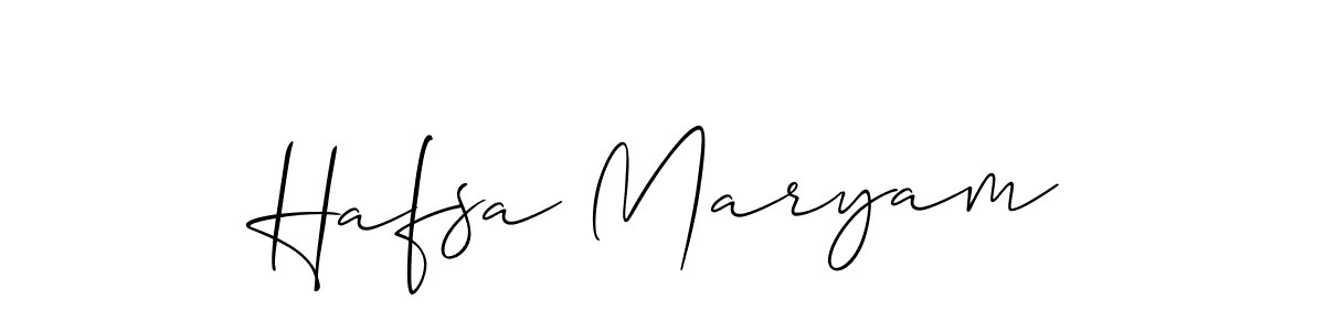 The best way (Allison_Script) to make a short signature is to pick only two or three words in your name. The name Hafsa Maryam include a total of six letters. For converting this name. Hafsa Maryam signature style 2 images and pictures png