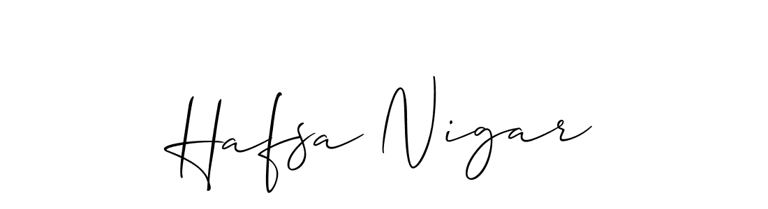 How to make Hafsa Nigar signature? Allison_Script is a professional autograph style. Create handwritten signature for Hafsa Nigar name. Hafsa Nigar signature style 2 images and pictures png