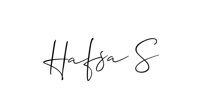 You should practise on your own different ways (Allison_Script) to write your name (Hafsa S) in signature. don't let someone else do it for you. Hafsa S signature style 2 images and pictures png