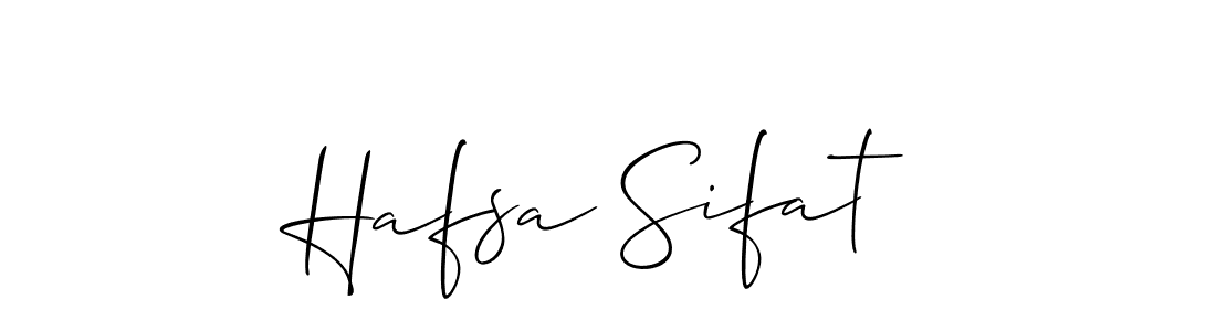 Also You can easily find your signature by using the search form. We will create Hafsa Sifat name handwritten signature images for you free of cost using Allison_Script sign style. Hafsa Sifat signature style 2 images and pictures png