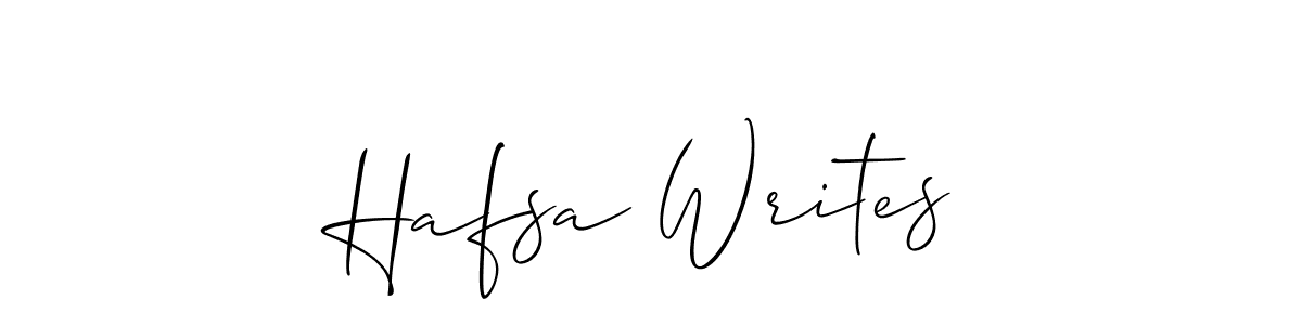 How to make Hafsa Writes signature? Allison_Script is a professional autograph style. Create handwritten signature for Hafsa Writes name. Hafsa Writes signature style 2 images and pictures png