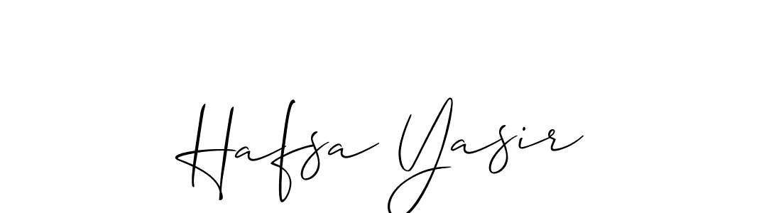 Allison_Script is a professional signature style that is perfect for those who want to add a touch of class to their signature. It is also a great choice for those who want to make their signature more unique. Get Hafsa Yasir name to fancy signature for free. Hafsa Yasir signature style 2 images and pictures png
