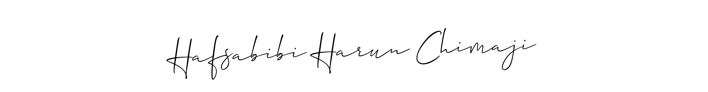 Also we have Hafsabibi Harun Chimaji name is the best signature style. Create professional handwritten signature collection using Allison_Script autograph style. Hafsabibi Harun Chimaji signature style 2 images and pictures png