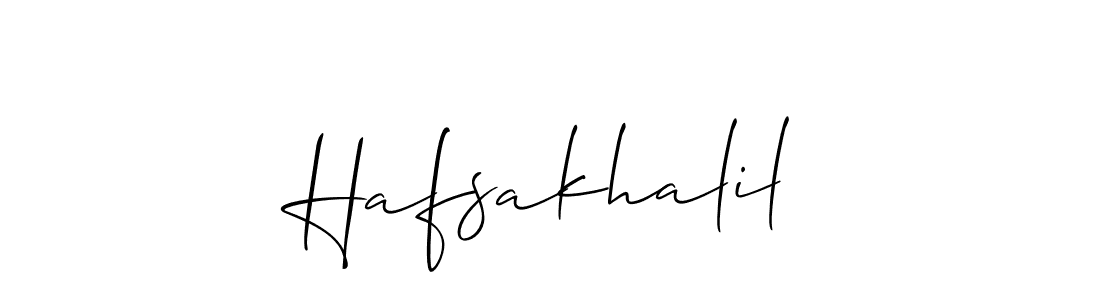 How to make Hafsakhalil signature? Allison_Script is a professional autograph style. Create handwritten signature for Hafsakhalil name. Hafsakhalil signature style 2 images and pictures png