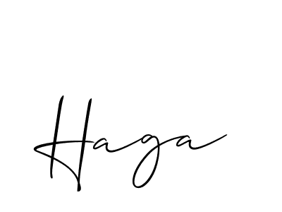 Make a beautiful signature design for name Haga. With this signature (Allison_Script) style, you can create a handwritten signature for free. Haga signature style 2 images and pictures png