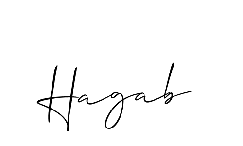 How to make Hagab name signature. Use Allison_Script style for creating short signs online. This is the latest handwritten sign. Hagab signature style 2 images and pictures png