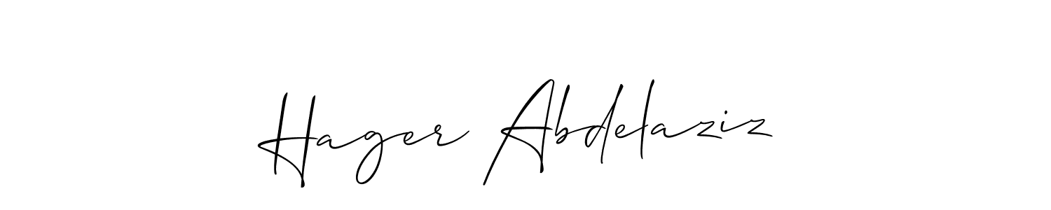 Make a short Hager Abdelaziz signature style. Manage your documents anywhere anytime using Allison_Script. Create and add eSignatures, submit forms, share and send files easily. Hager Abdelaziz signature style 2 images and pictures png