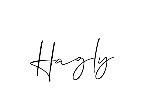 Design your own signature with our free online signature maker. With this signature software, you can create a handwritten (Allison_Script) signature for name Hagly. Hagly signature style 2 images and pictures png