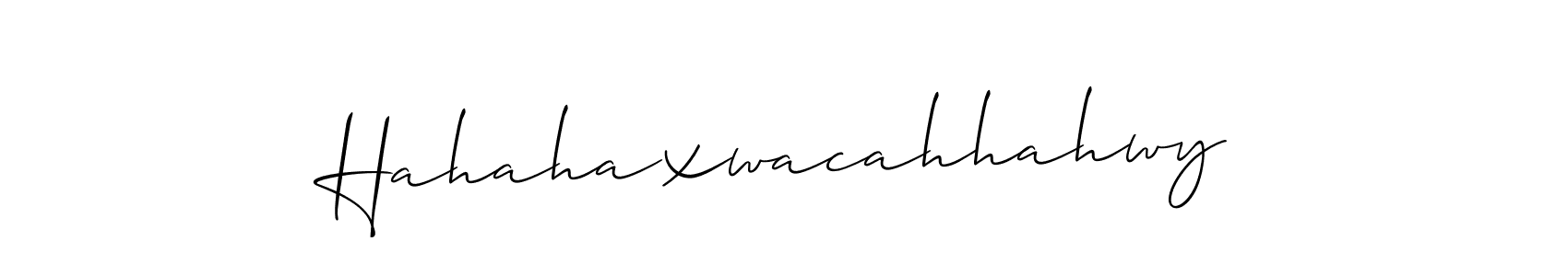 Allison_Script is a professional signature style that is perfect for those who want to add a touch of class to their signature. It is also a great choice for those who want to make their signature more unique. Get Hahahaxwacahhahwy name to fancy signature for free. Hahahaxwacahhahwy signature style 2 images and pictures png