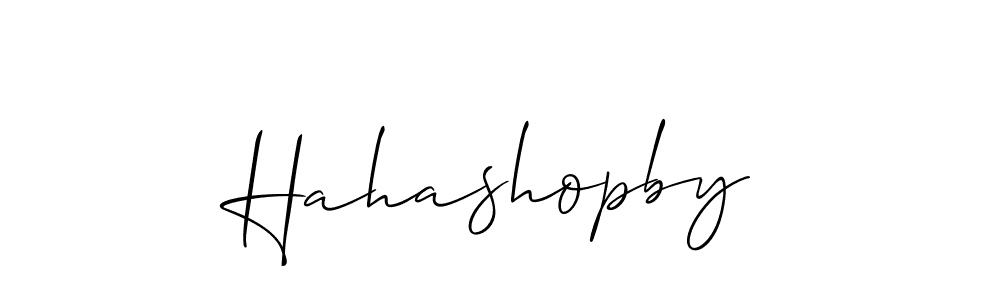 Use a signature maker to create a handwritten signature online. With this signature software, you can design (Allison_Script) your own signature for name Hahashopby. Hahashopby signature style 2 images and pictures png