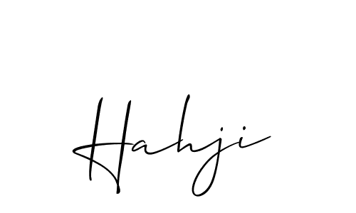 How to make Hahji signature? Allison_Script is a professional autograph style. Create handwritten signature for Hahji name. Hahji signature style 2 images and pictures png