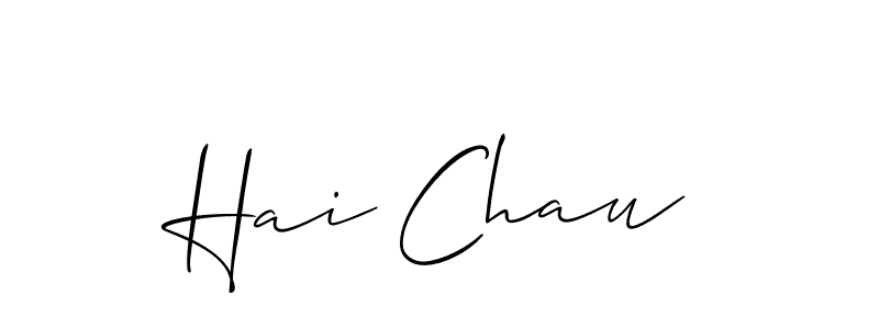 Create a beautiful signature design for name Hai Chau. With this signature (Allison_Script) fonts, you can make a handwritten signature for free. Hai Chau signature style 2 images and pictures png
