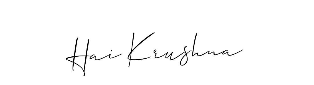 Use a signature maker to create a handwritten signature online. With this signature software, you can design (Allison_Script) your own signature for name Hai Krushna. Hai Krushna signature style 2 images and pictures png