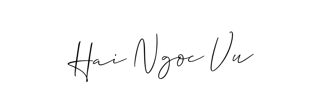 Use a signature maker to create a handwritten signature online. With this signature software, you can design (Allison_Script) your own signature for name Hai Ngoc Vu. Hai Ngoc Vu signature style 2 images and pictures png