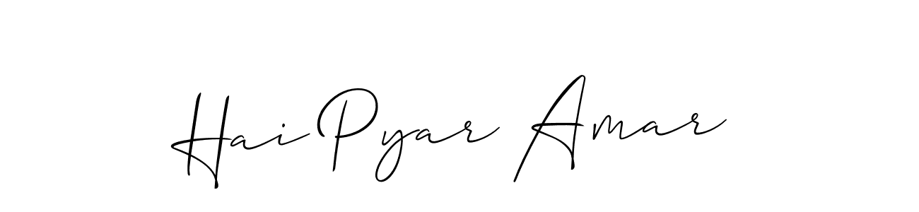 Similarly Allison_Script is the best handwritten signature design. Signature creator online .You can use it as an online autograph creator for name Hai Pyar Amar. Hai Pyar Amar signature style 2 images and pictures png