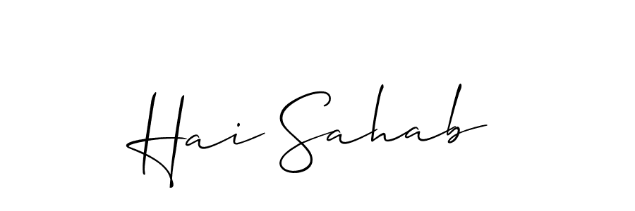 Hai Sahab stylish signature style. Best Handwritten Sign (Allison_Script) for my name. Handwritten Signature Collection Ideas for my name Hai Sahab. Hai Sahab signature style 2 images and pictures png