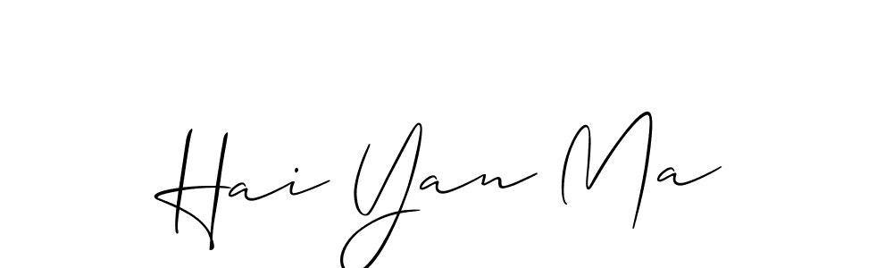 This is the best signature style for the Hai Yan Ma name. Also you like these signature font (Allison_Script). Mix name signature. Hai Yan Ma signature style 2 images and pictures png