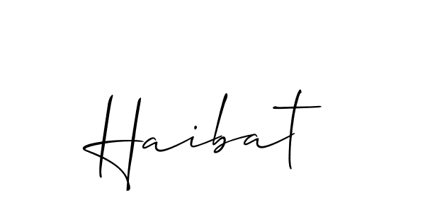 How to make Haibat signature? Allison_Script is a professional autograph style. Create handwritten signature for Haibat name. Haibat signature style 2 images and pictures png
