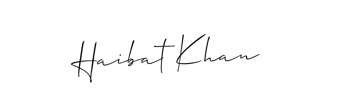 You should practise on your own different ways (Allison_Script) to write your name (Haibat Khan) in signature. don't let someone else do it for you. Haibat Khan signature style 2 images and pictures png