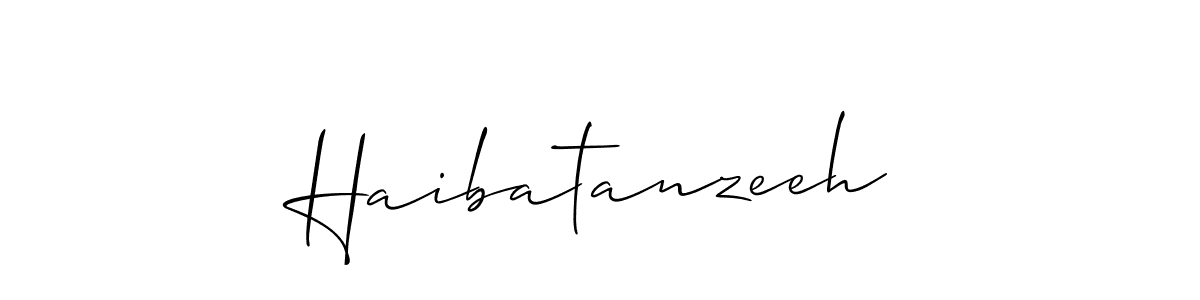 Make a beautiful signature design for name Haibatanzeeh. With this signature (Allison_Script) style, you can create a handwritten signature for free. Haibatanzeeh signature style 2 images and pictures png