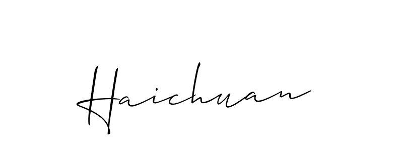 You should practise on your own different ways (Allison_Script) to write your name (Haichuan) in signature. don't let someone else do it for you. Haichuan signature style 2 images and pictures png