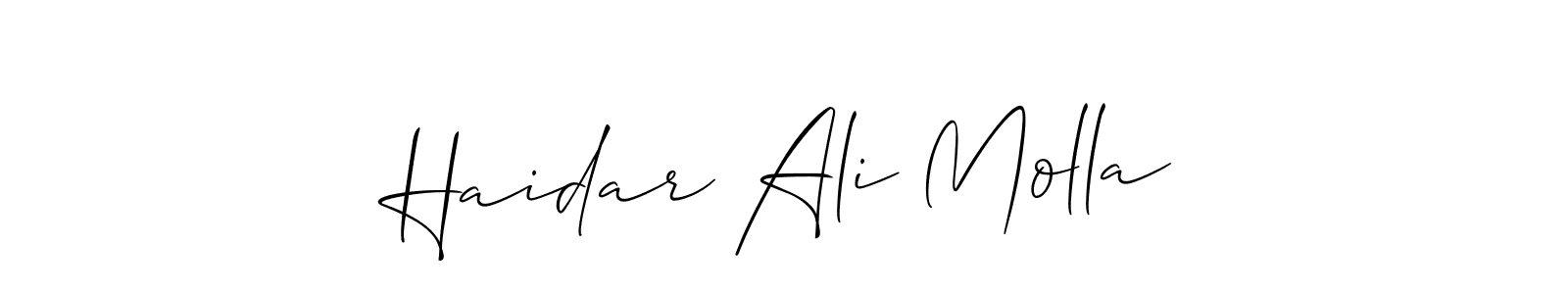Here are the top 10 professional signature styles for the name Haidar Ali Molla. These are the best autograph styles you can use for your name. Haidar Ali Molla signature style 2 images and pictures png