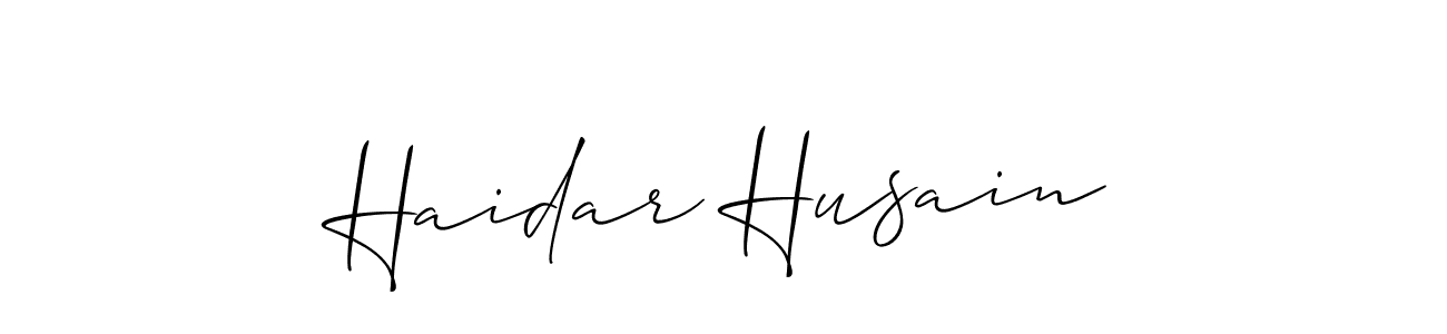 How to Draw Haidar Husain signature style? Allison_Script is a latest design signature styles for name Haidar Husain. Haidar Husain signature style 2 images and pictures png