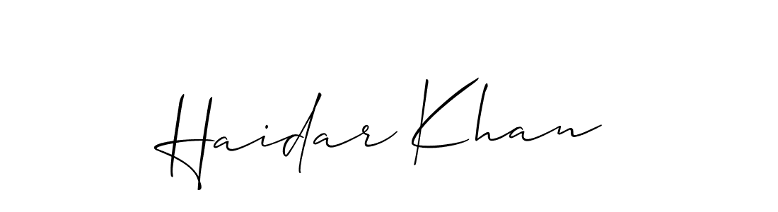 Haidar Khan stylish signature style. Best Handwritten Sign (Allison_Script) for my name. Handwritten Signature Collection Ideas for my name Haidar Khan. Haidar Khan signature style 2 images and pictures png