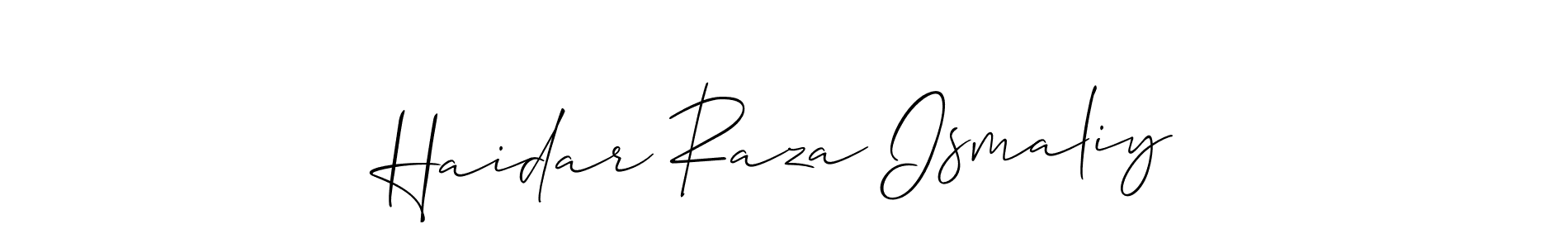 How to Draw Haidar Raza Ismaliy signature style? Allison_Script is a latest design signature styles for name Haidar Raza Ismaliy. Haidar Raza Ismaliy signature style 2 images and pictures png