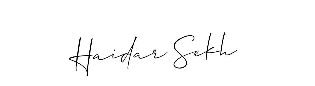 How to make Haidar Sekh signature? Allison_Script is a professional autograph style. Create handwritten signature for Haidar Sekh name. Haidar Sekh signature style 2 images and pictures png