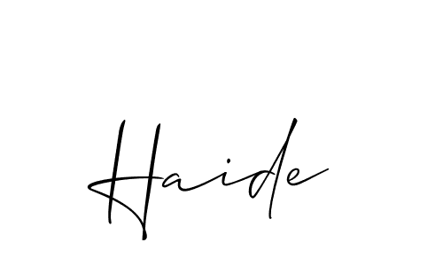 How to make Haide signature? Allison_Script is a professional autograph style. Create handwritten signature for Haide name. Haide signature style 2 images and pictures png