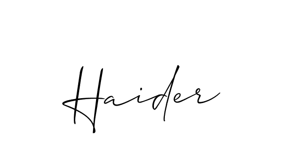 How to make Haider name signature. Use Allison_Script style for creating short signs online. This is the latest handwritten sign. Haider signature style 2 images and pictures png
