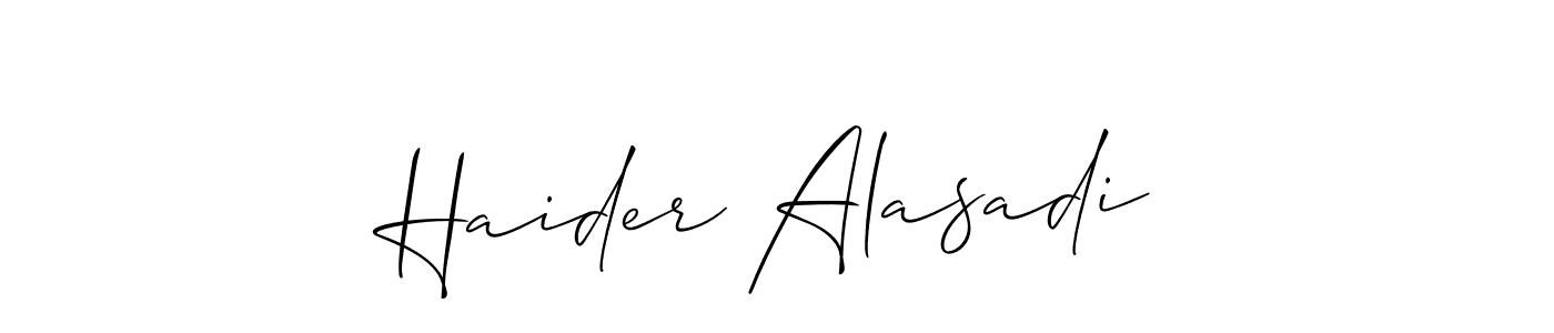 Make a beautiful signature design for name Haider Alasadi. Use this online signature maker to create a handwritten signature for free. Haider Alasadi signature style 2 images and pictures png