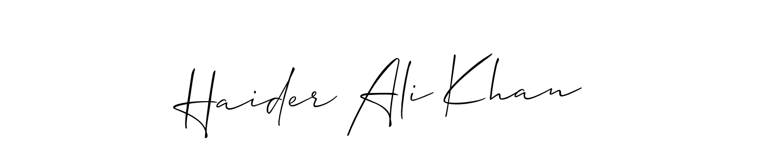 if you are searching for the best signature style for your name Haider Ali Khan. so please give up your signature search. here we have designed multiple signature styles  using Allison_Script. Haider Ali Khan signature style 2 images and pictures png