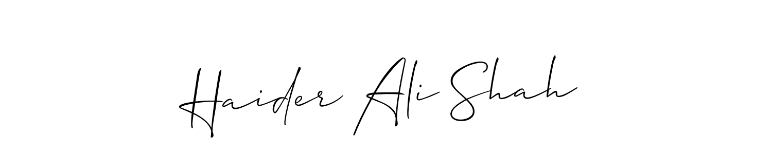 Create a beautiful signature design for name Haider Ali Shah. With this signature (Allison_Script) fonts, you can make a handwritten signature for free. Haider Ali Shah signature style 2 images and pictures png